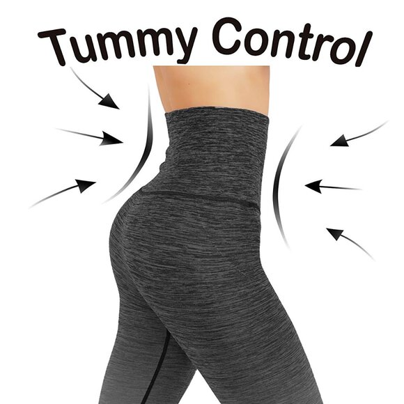 NWT Yoga Dry-Fit Ombre Compression Leggings Seamless High Waist Tummy support - Picture 4 of 9